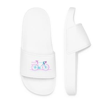 Retro Neon Fahrrad Online - Frauen Badelatschen - Weiß - Vorne