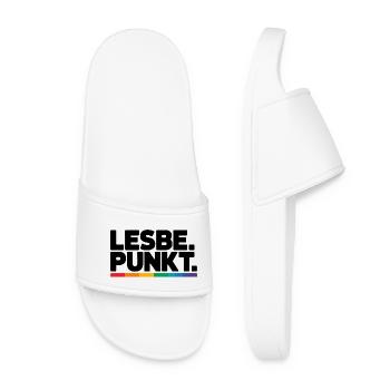 Lesbian Point Proud Lesbian Pride Saying LGBT CSD - Women’s Pool Sliders - white - Front