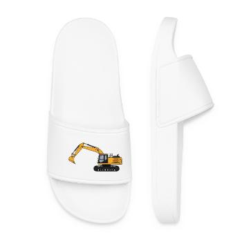 Excavator Excavator Driver Construction Site - Women’s Pool Sliders - white - Front
