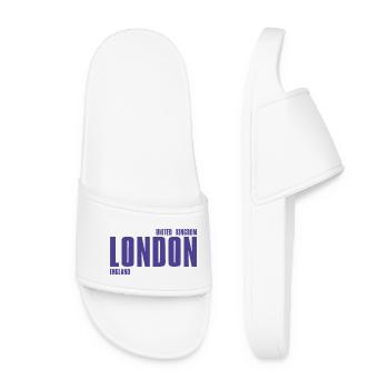 London Bold Typo Purple - Frauen Badelatschen - Weiß - Vorne