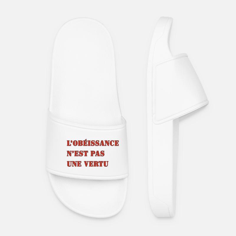 OBEDIENCE IS NOT A VIRTUE - Women’s Pool Sliders - white