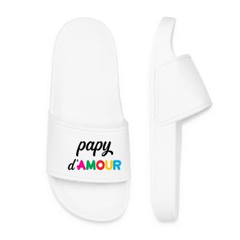 Papy d’amour – coeur famille bonheur souvenir  - Claquettes Femme - blanc - Devant