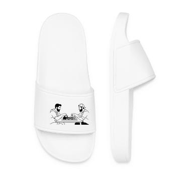 échecs - Claquettes Femme - blanc - Devant