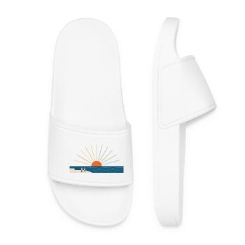 Esthétique minimaliste du soleil à la plage - Claquettes Femme - blanc - Devant