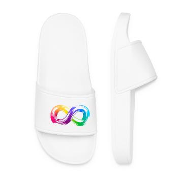 Rainbow Infinity Brushstroke - Women’s Pool Sliders - white - Front