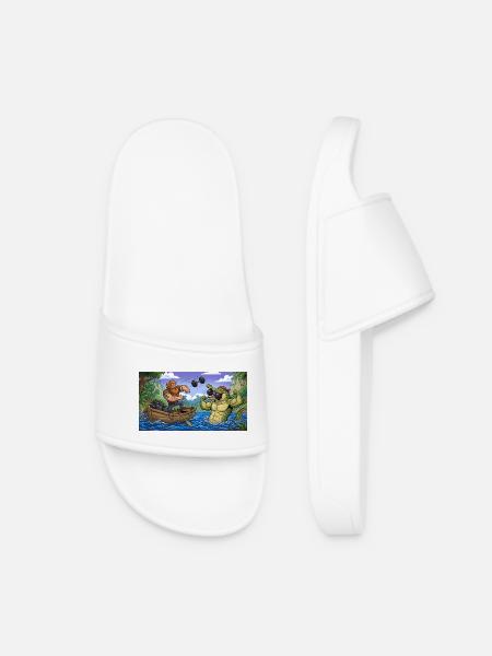 MARIN CONTRE CROCODILE - Claquettes Femme - blanc