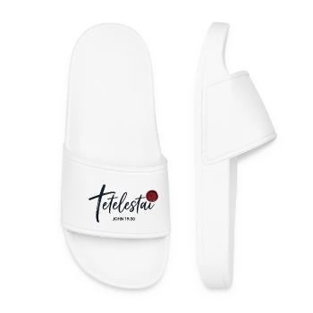 Tetelestai - Jean 19:30 - Croix de calligraphie - Claquettes Femme - blanc - Devant