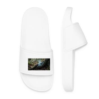 Forest Magic: Glowing Energy Fibers in Tree Roots - Women’s Pool Sliders - white - Front