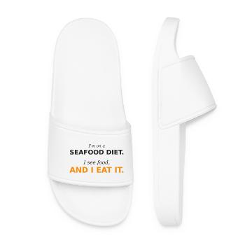 Seafood Diet Food - Women’s Pool Sliders - white - Front