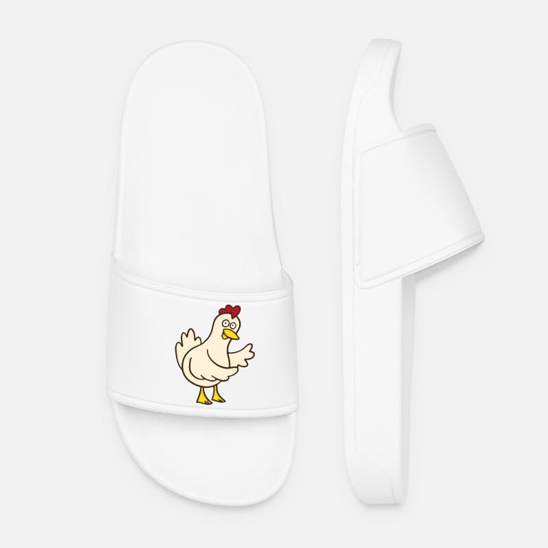 Huhn - Frauen Badelatschen - Weiß