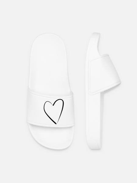 Heart - Frauen Badelatschen - Weiß