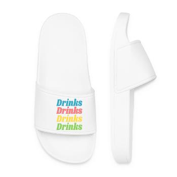 Drinks Drinks Drinks Drinks / Sayings / Trend - Women’s Pool Sliders - white - Front