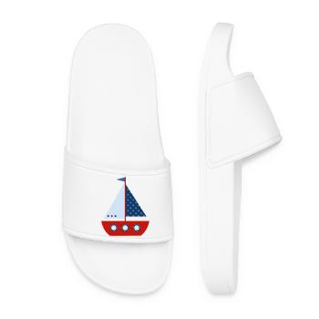 sailboat - Women’s Pool Sliders - white - Front