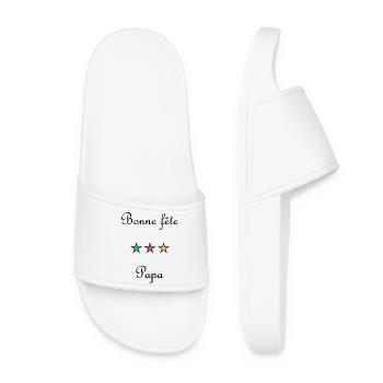 FÊTE DES PÈRES.BONNE FÊTE PAPA. PAPA. BONNE FÊTE - Claquettes Femme - blanc - Devant