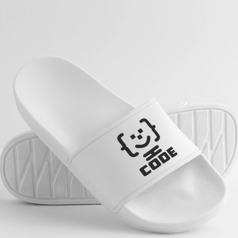 Logo du code du programmeur principal avec texte CODE Claquettes Femme