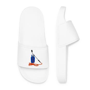 Gas bottle with gas burner color - Women’s Pool Sliders - white - Front