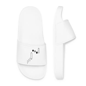 Minimalistischer Candlestick-Chart-Handel an der Börse - Frauen Badelatschen - Weiß - Vorne