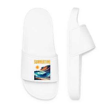 Summertime - beautiful summer design - Women’s Pool Sliders - white - Front