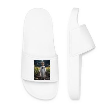 Enfant effrayant dans un champ de maïs monstre sombre horreur - Claquettes Femme - blanc - Devant