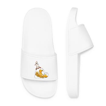 Weißwurst surfs beer wave with pretzel - Bavaria - Women’s Pool Sliders - white - Front