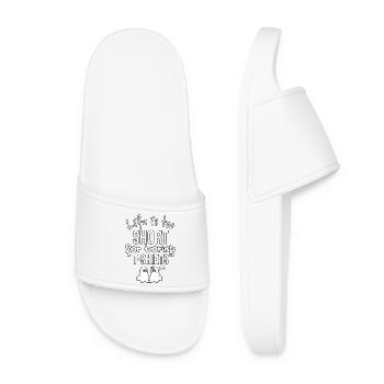 T-shirts with Funny Phrases - Fantasmitas 01 - Women’s Pool Sliders - white - Front