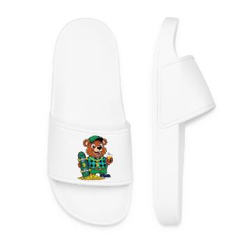 Cool Skater Bear - Women’s Pool Sliders - white - Front