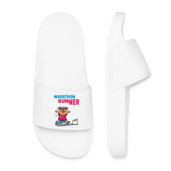Dog Marathon Runner - Women’s Pool Sliders - white - Front