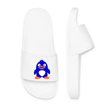 Penguin Mustache Sir Mr. Mr. Mustache Beard - Women’s Pool Sliders - white - Front