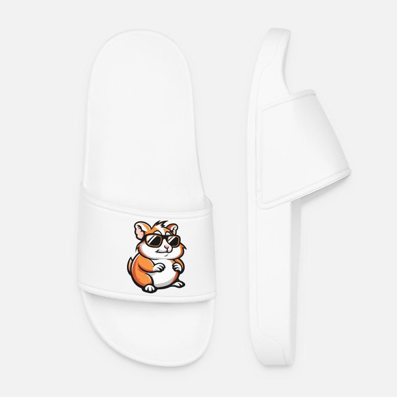 Hamster Comic Cool - Women’s Pool Sliders - white