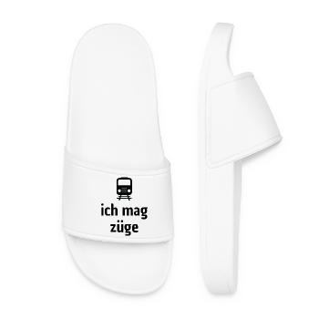 Ich mag Züge! - Frauen Badelatschen - Weiß - Vorne