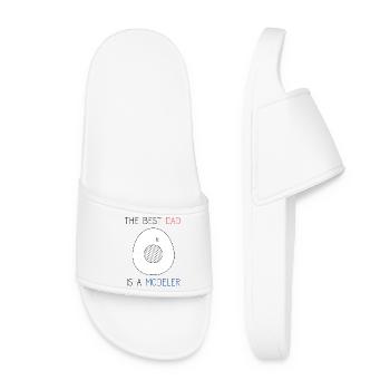 The Best Dad is a Modeler - Cardboard Modeling - Women’s Pool Sliders - white - Front