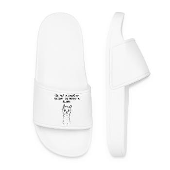 Je ne suis pas créatif – ici, un lama - Claquettes Femme - blanc - Devant
