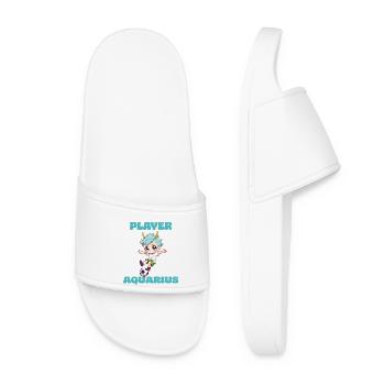 Joueur de football Verseau Signe du zodiaque Verseau - Claquettes Femme - blanc - Devant