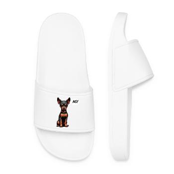 Pas de Pinscher miniature Pinscher Propriétaire de Pinscher - Claquettes Femme - blanc - Devant