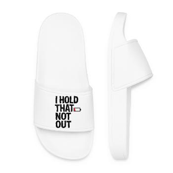 Denglisch Lustig I Hold That Not Out - Frauen Badelatschen - Weiß - Vorne