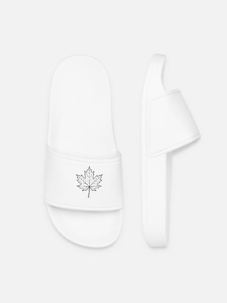 Conception de la ligne de feuilles d’érable - Claquettes Femme - blanc