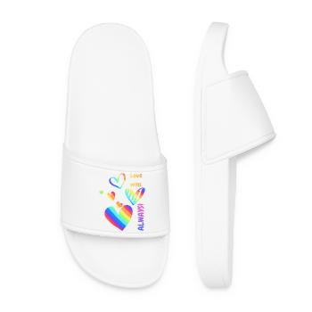 Pride / CSD / LGBTQ+ Design « l’amour gagne toujours » - Claquettes Femme - blanc - Devant