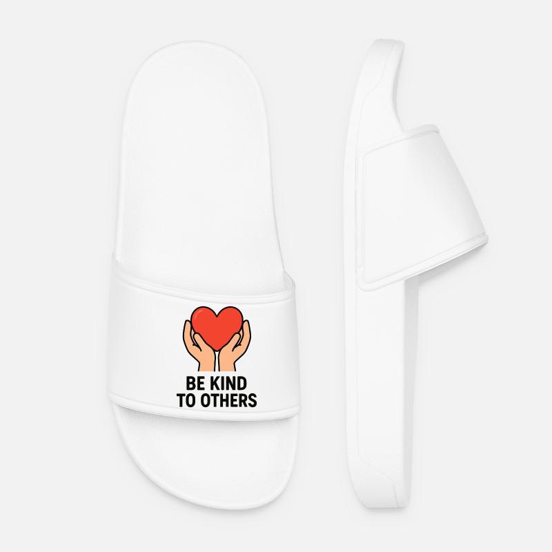 Hands Holding Heart of Kindness - Women’s Pool Sliders - white