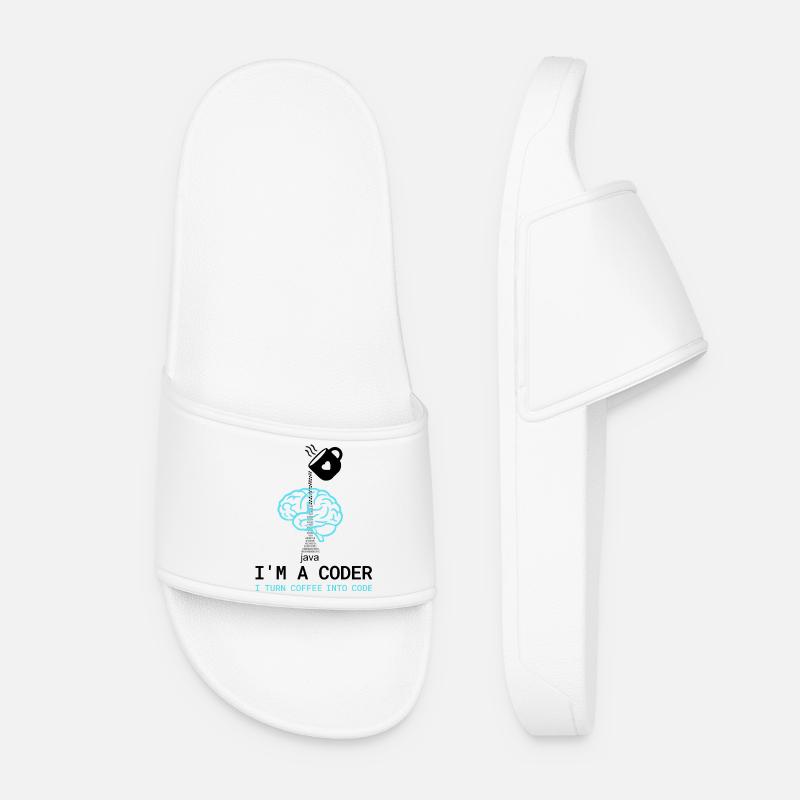 T-shirt Coder : Du café dans le code – Nerdy Programmie - Claquettes Femme - blanc