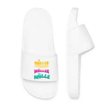 Nom de famille Müller - Claquettes Femme - blanc - Devant