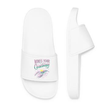 Who's Your Crawdaddy Funny Mardi Gras - Women’s Pool Sliders - white - Front