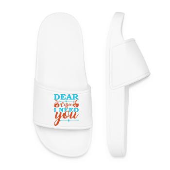 Café, j’ai besoin de toi maintenant - Claquettes Femme - blanc - Devant