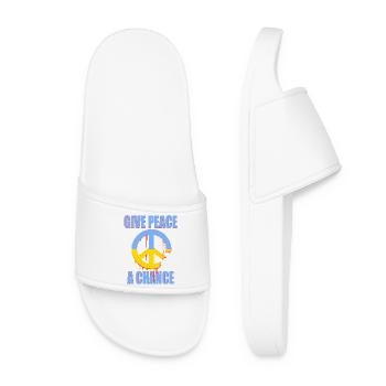 Donnez une chance à la paix – Symbole de paix en Ukraine Art maintenant - Claquettes Femme - blanc - Devant