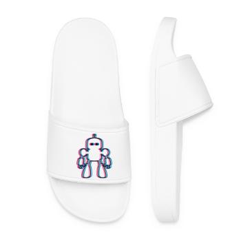 Robot 3D Effect IA Science-Fi - Claquettes Femme - blanc - Devant
