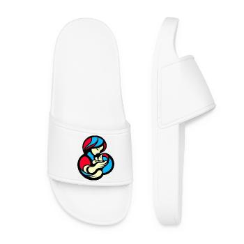 Mother and Child Color Block Style - Women’s Pool Sliders - white - Front