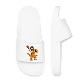 Caveman with Dino Adventure - Women’s Pool Sliders - white - Front