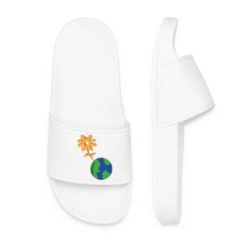 Flower on Earth EcoSymbiosis - Frauen Badelatschen - Weiß - Vorne