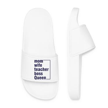 Mama Ehefrau Lehrerin Queen-Shirt - Frauen Badelatschen - Weiß - Vorne