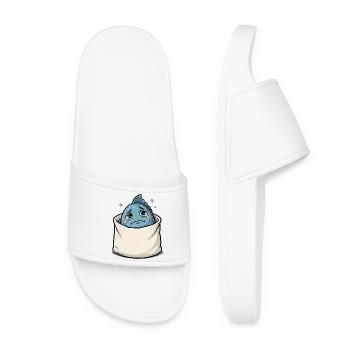 Poisson animal marin dans un sac triste - Claquettes Femme - blanc - Devant
