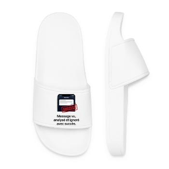 Message Vu Et Ignoré Humour - Claquettes Femme - blanc - Devant